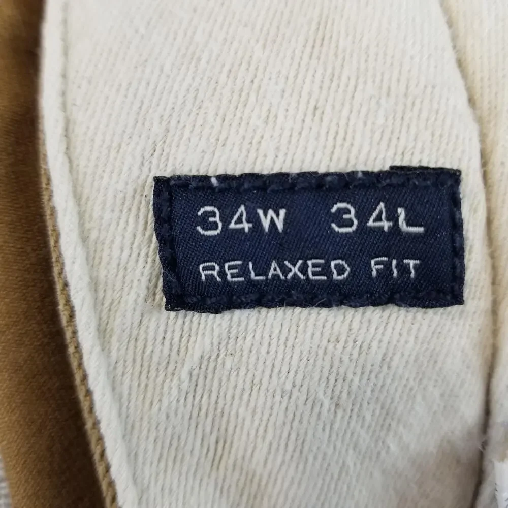 J.Crew Pants Mens 34x32 Beige Khaki Broken-In Chino Relaxed Fit Cotton Casual